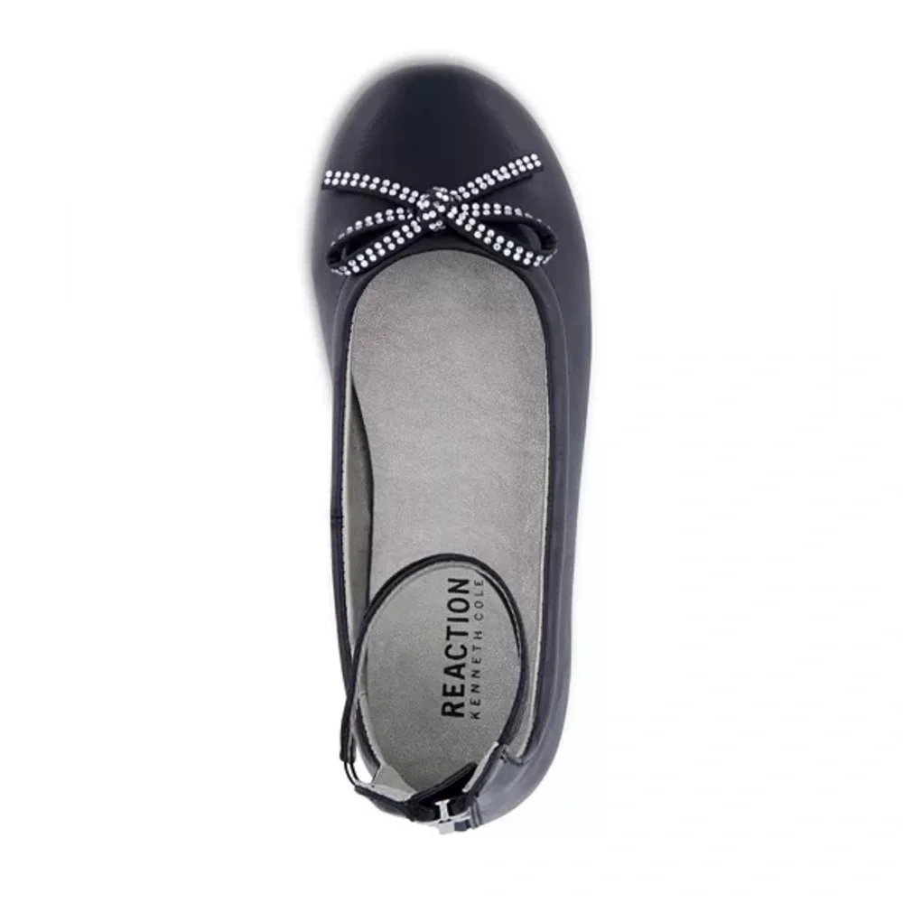 Kenneth Cole New York Big Girls Daisy Luv Black Ballet Flat Shoes US 4.      NWT
